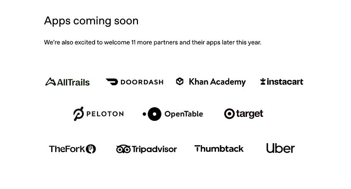 OpenAI: apps que llegarán pronto, incluidas AllTrails, DoorDash, Khan Academy, Instacart, Peloton, OpenTable, Target, TheFork, Tripadvisor, Thumbtack y Uber